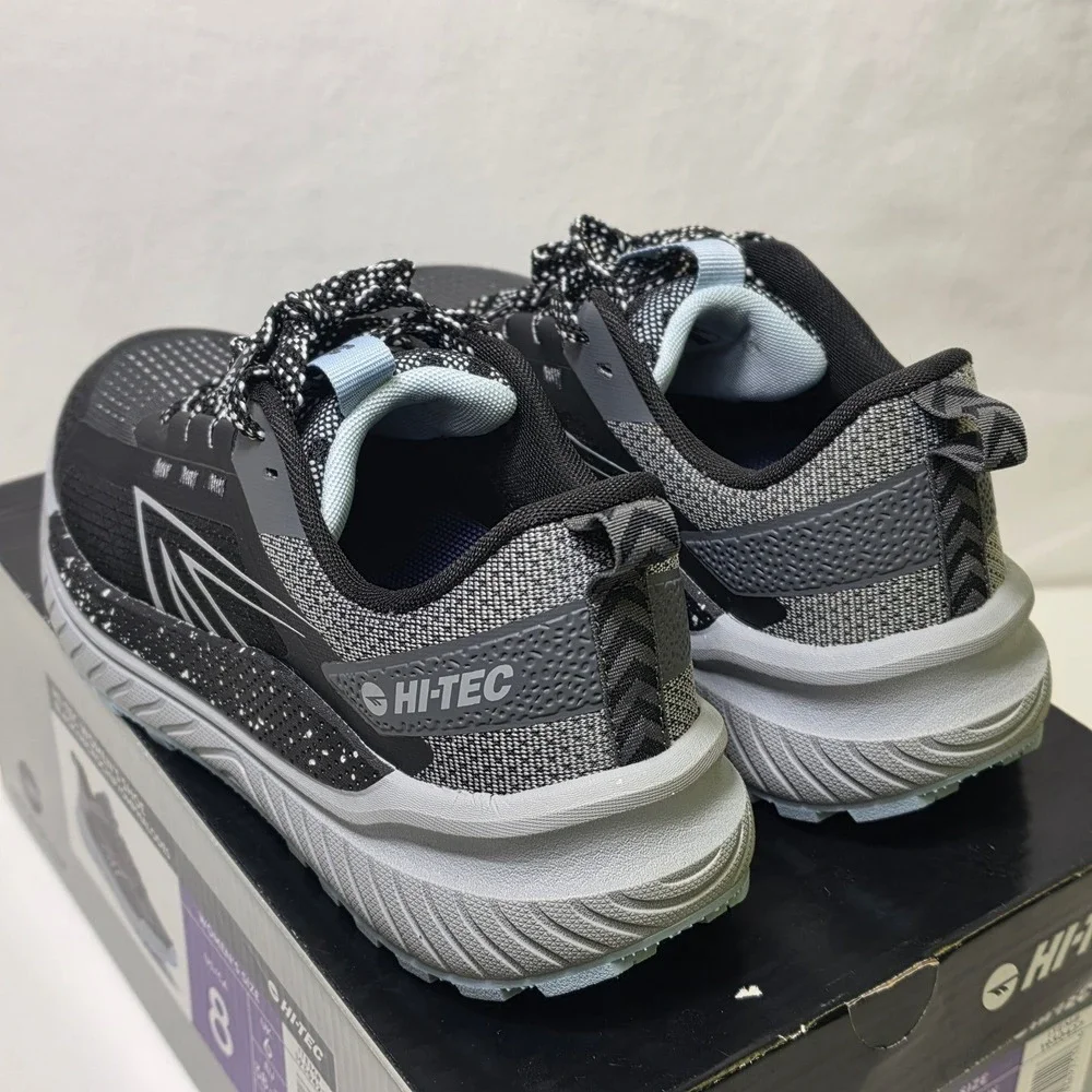 Hi-Tec Womens Trail Running Shoes Black Microchip Grey Blue 1930427 Size 8
